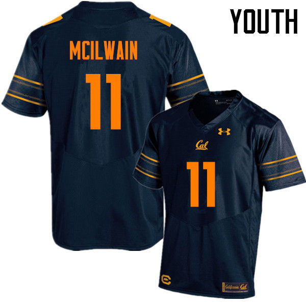 Youth #11 Brandon McIlwain Cal Bears (California Golden Bears College) Football Jerseys Sale-Navy - Click Image to Close